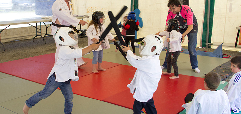 Enfants en cours d'arts martiaux