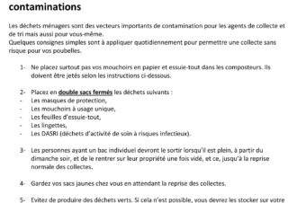 CONSIGNES DU SMECTOM POUR UNE COLLECTE DES DÉCHETS SÉCURISÉE