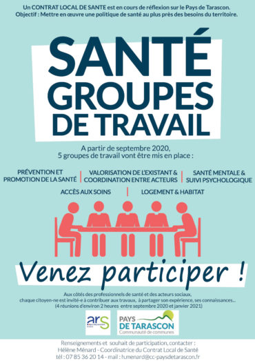 GROUPES DE TRAVAIL SUR LA SANTÉ : VENEZ PARTICIPER !