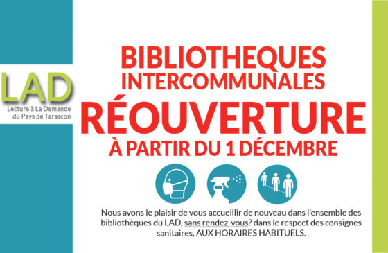 RÉOUVERTURE DE VOS BIBLIOTHÈQUES INTERCOMMUNALES !