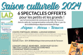 SAISON CULTURELLE 2024 : 6 SPECTACLES OFFERTS !