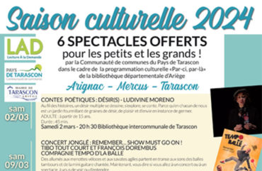 SAISON CULTURELLE 2024 : 6 SPECTACLES OFFERTS !