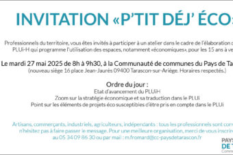ÉCONOMIE : PETIT DÉJ’ ÉCO “PLUI-H” POUR LES PROFESSIONNELS